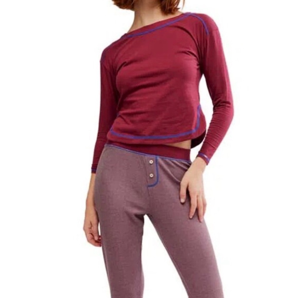 Free People 2 piece Women's chill pajama set in wine S